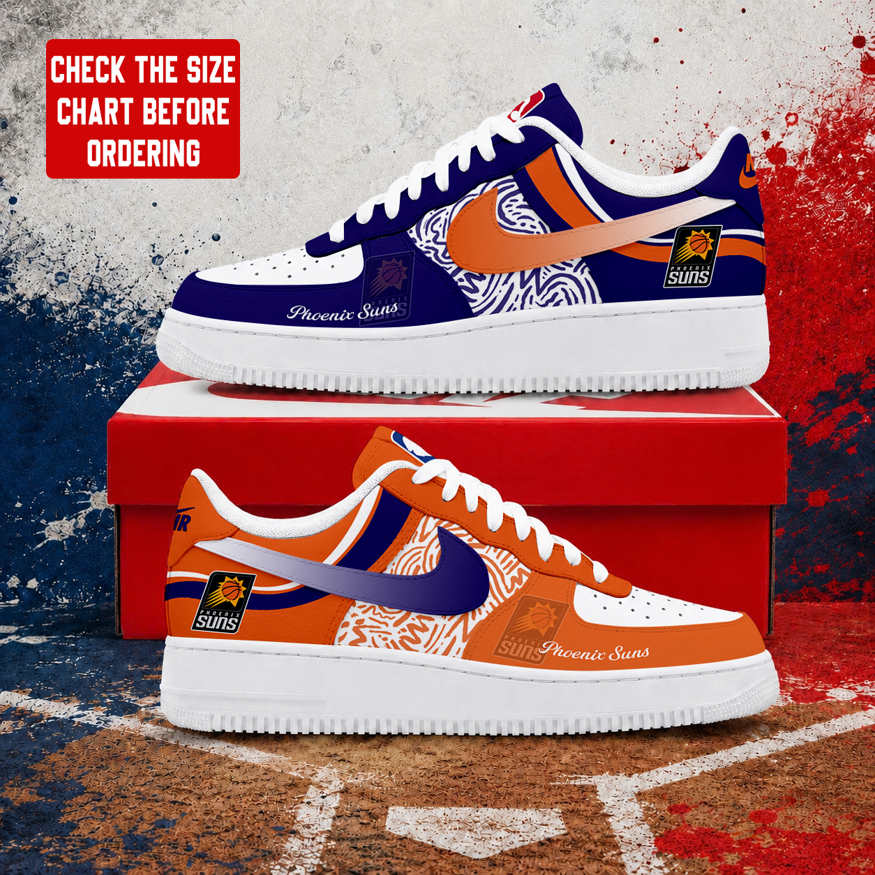 VIRAL EDITION - NEW CUSTOMIZED NBA21 PSU PHOENIX SUNS AF1 SNEAKERS