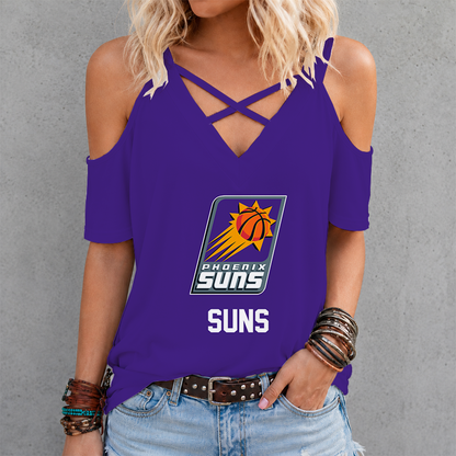 LIMITED EDITION - NEW CUSTOMIZED NBA21 PSU PHOENIX SUNS CRISS CROSS V-NECK TOP