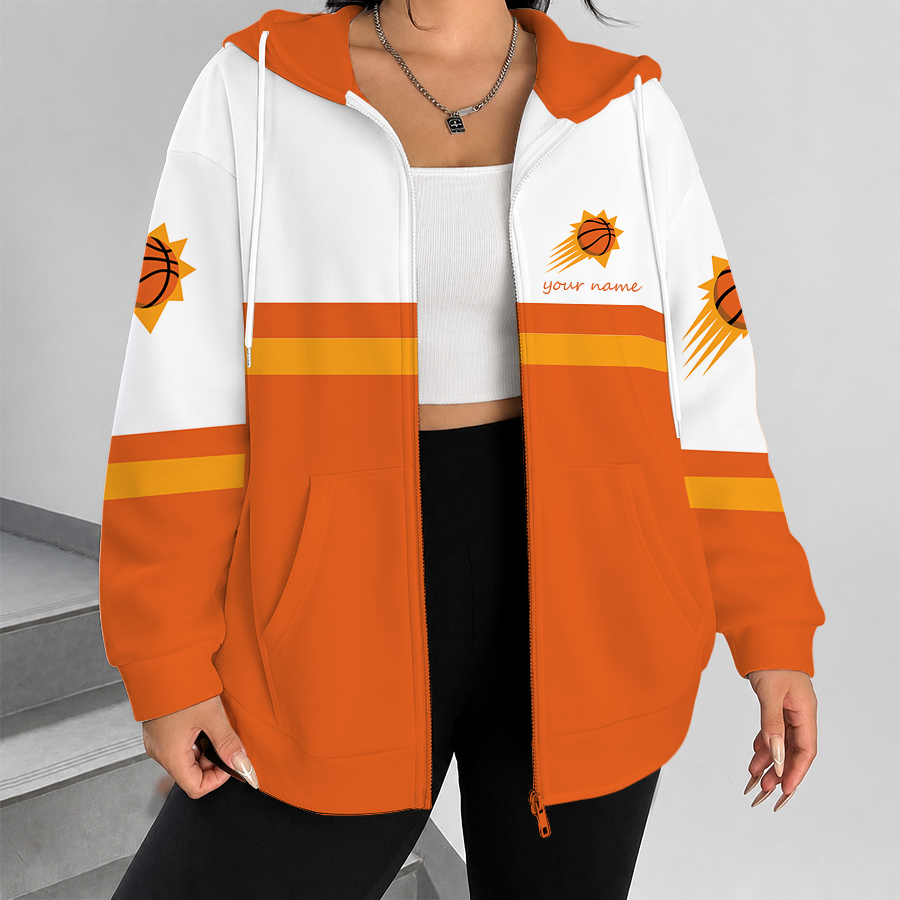 [HOT DEAL] NEW CUSTOMIZED NBA21 PSU PHOENIX SUNS ZIP HOODIE