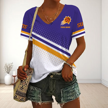LIMITED EDITION - NEW CUSTOMIZED NBA21 PSU PHOENIX SUNS V-NECK FEMALE SHIRT