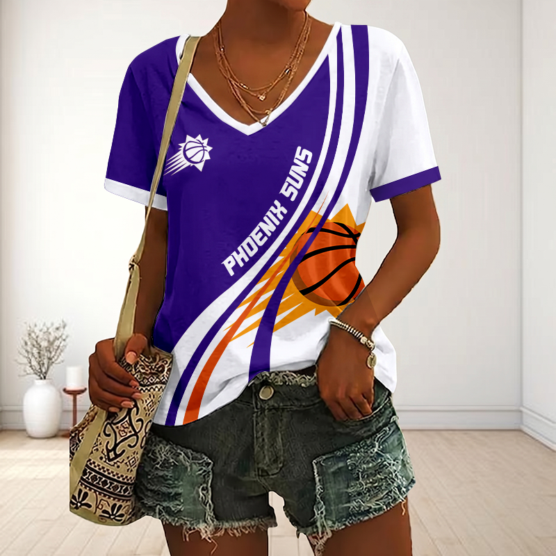 LIMITED EDITION - NEW CUSTOMIZED NBA21 PSU PHOENIX SUNS V-NECK FEMALE SHIRT