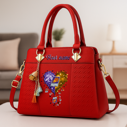 LIMITED EDITION - NEW CUSTOMIZED NBA21 PSU PHOENIX SUNS ZIP HANDBAG MULTICOLOR