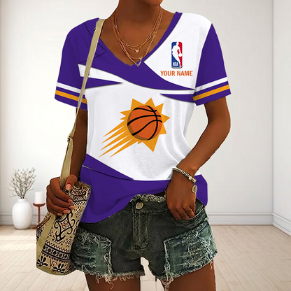 LIMITED EDITION - NEW CUSTOMIZED NBA21 PSU PHOENIX SUNS V-NECK FEMALE SHIRT