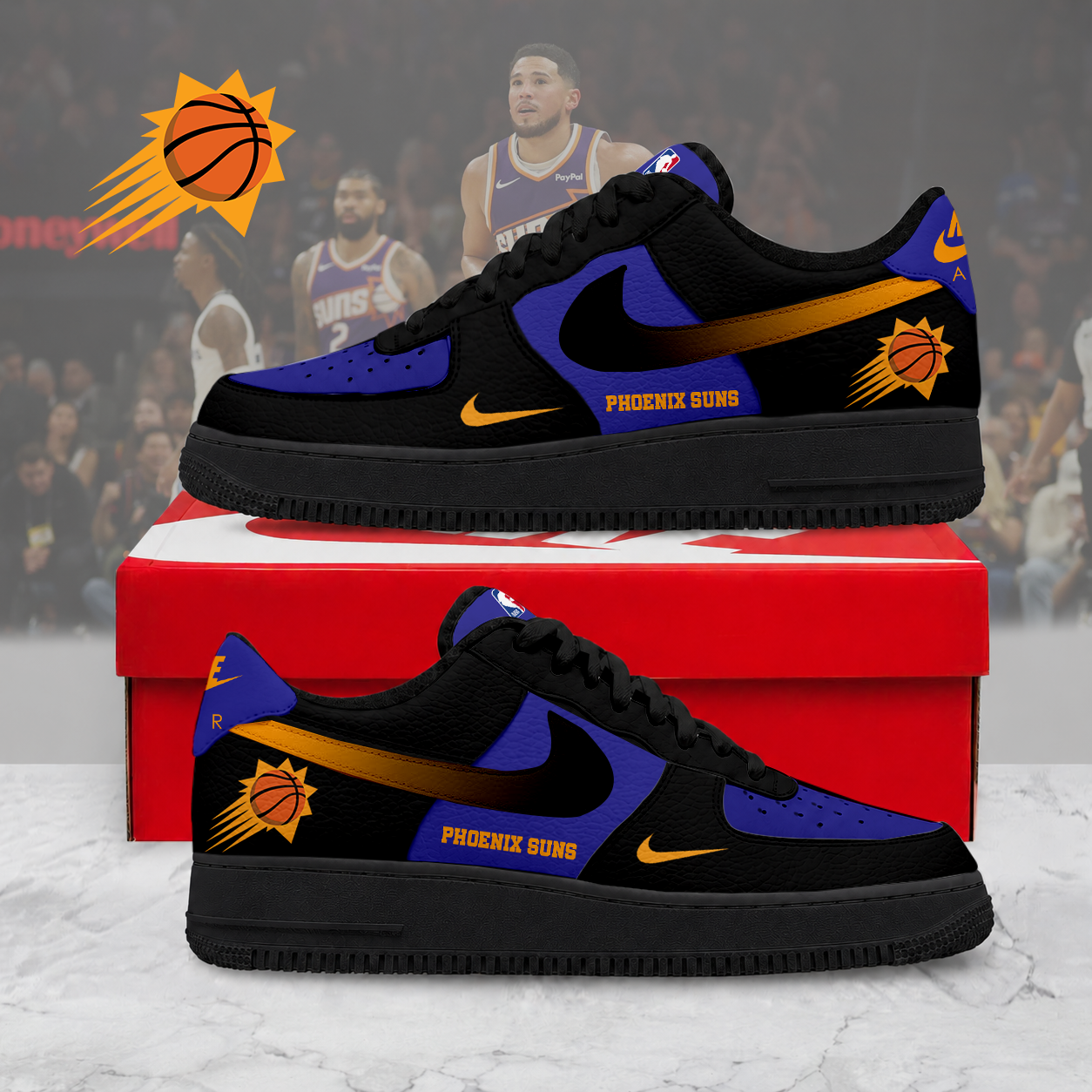 LIMITED EDITION - NEW CUSTOMIZED NBA21 PSU PHOENIX SUNS AF1 SNEAKERS
