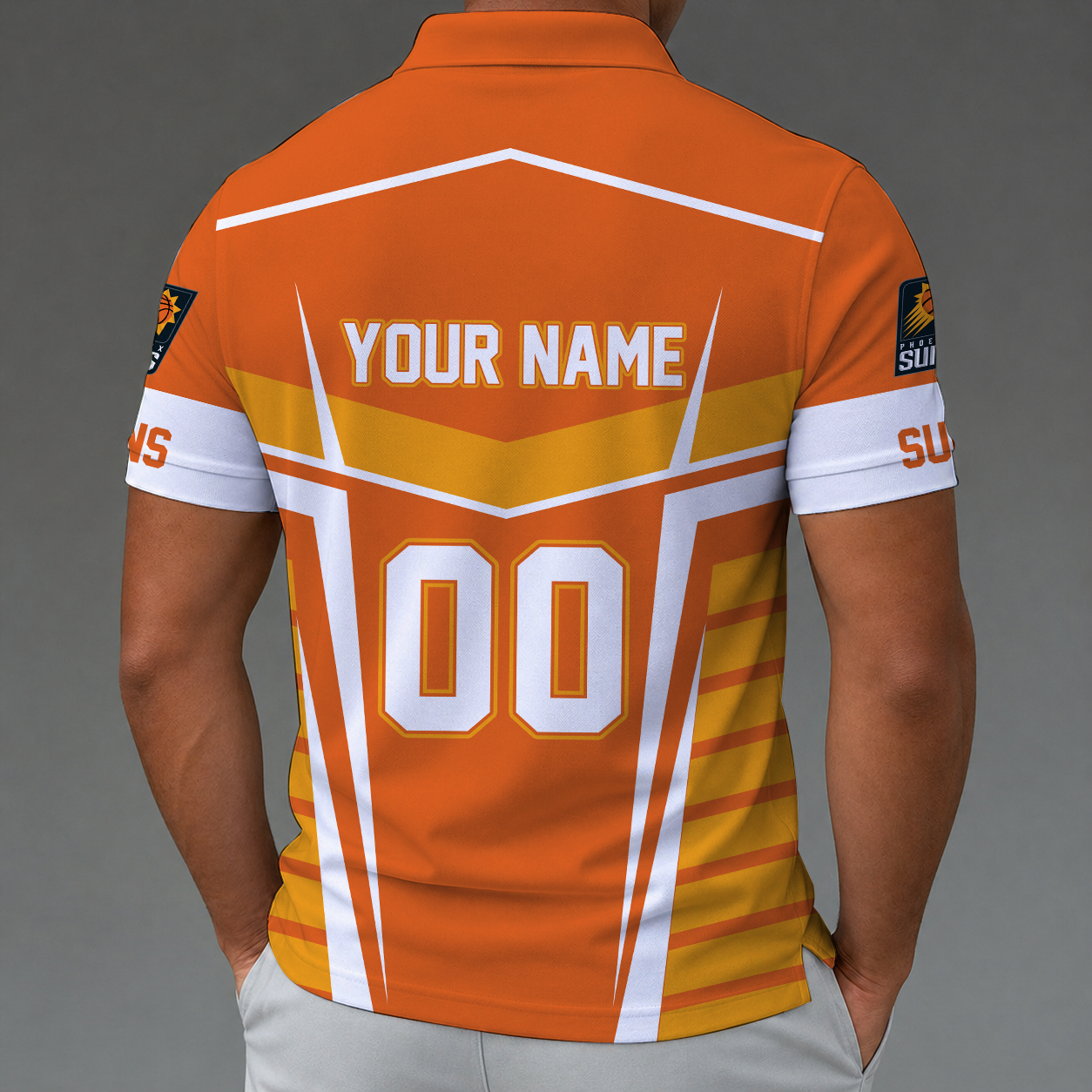 [HOT DEAL] NEW CUSTOMIZED NBA21 PSU PHOENIX SUNS ZIP POLO SHIRT