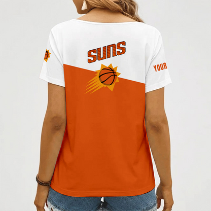 [HOT DEAL] NEW CUSTOMIZED NBA21 PSU PHOENIX SUNS V-NECK FEMALE SHIRT