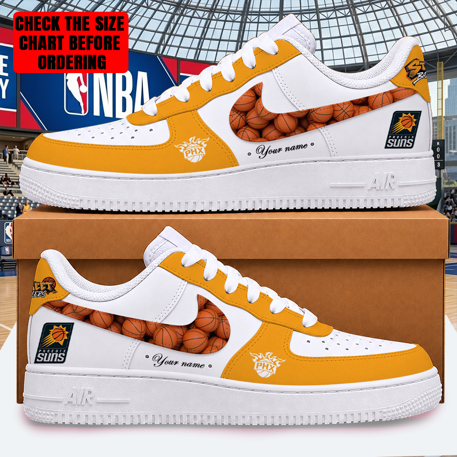 LIMITED EDITION - NEW CUSTOMIZED NBA21 PSU PHOENIX SUNS AF1 SHOES