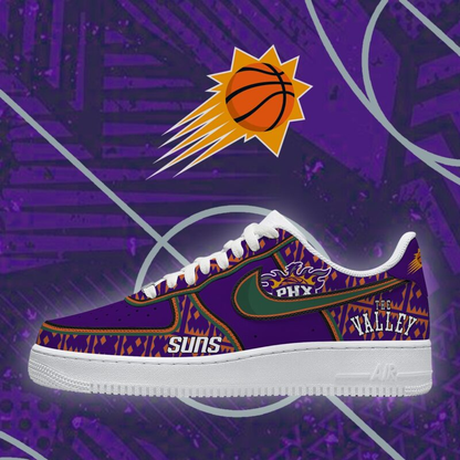 LIMITED EDITION - NEW CUSTOMIZED NBA21 PSU PHOENIX SUNS AF1 SHOES