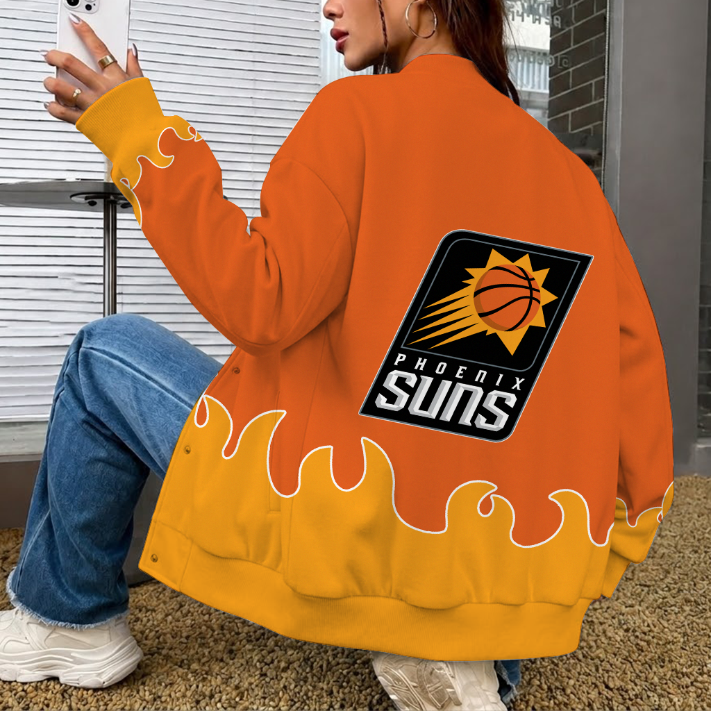 LIMITED EDITION - NEW CUSTOMIZED NBA21 PSU PHOENIX SUNS BASEBALL JACKET, SATIN VARSITY JACKET