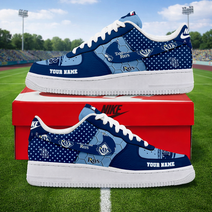 LIMITED EDITION - NEW CUSTOMIZED MLB21 TBR TAMPA BAY RAYS AF1 SNEAKERS