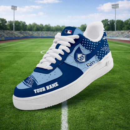 LIMITED EDITION - NEW CUSTOMIZED MLB21 TBR TAMPA BAY RAYS AF1 SNEAKERS