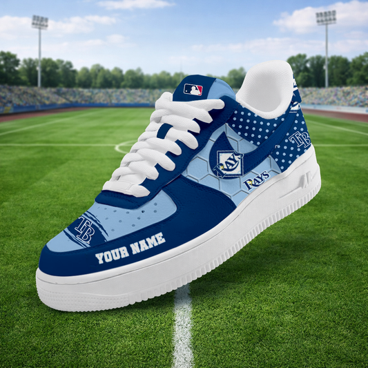 LIMITED EDITION - NEW CUSTOMIZED MLB21 TBR TAMPA BAY RAYS AF1 SNEAKERS