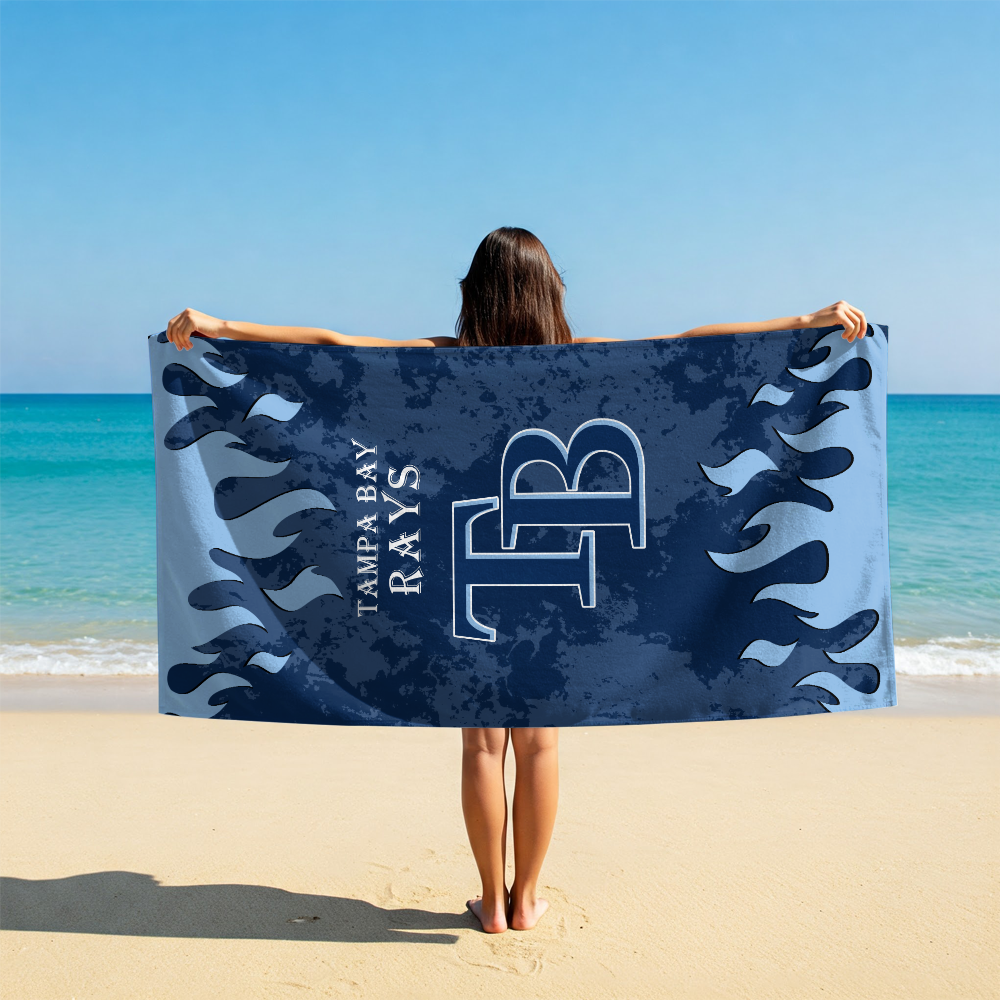 LIMITED EDITION - NEW CUSTOMIZED MLB21 TBR TAMPA BAY RAYS BEACH TOWEL FOR FAN