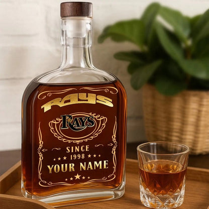 LIMITED EDITION - NEW CUSTOMIZED MLB21 TBR TAMPA BAY RAYS LUXURY WHISKEY BOTTLE 450ML