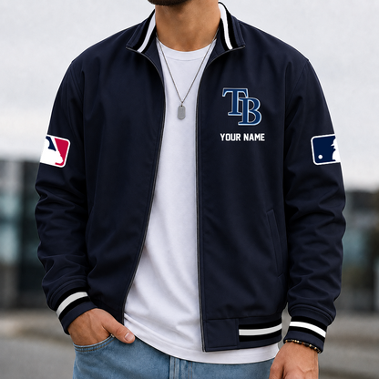 [FLASH SALE] NEW CUSTOMIZED MLB21 TBR TAMPA BAY RAYS MULTICOLOR MEN'S CASUAL JACKET