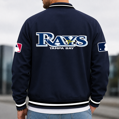 [FLASH SALE] NEW CUSTOMIZED MLB21 TBR TAMPA BAY RAYS MULTICOLOR MEN'S CASUAL JACKET