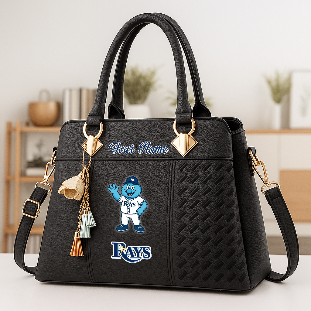 LIMITED EDITION - NEW CUSTOMIZED MLB21 TBR TAMPA BAY RAYS ZIP HANDBAG MULTICOLOR