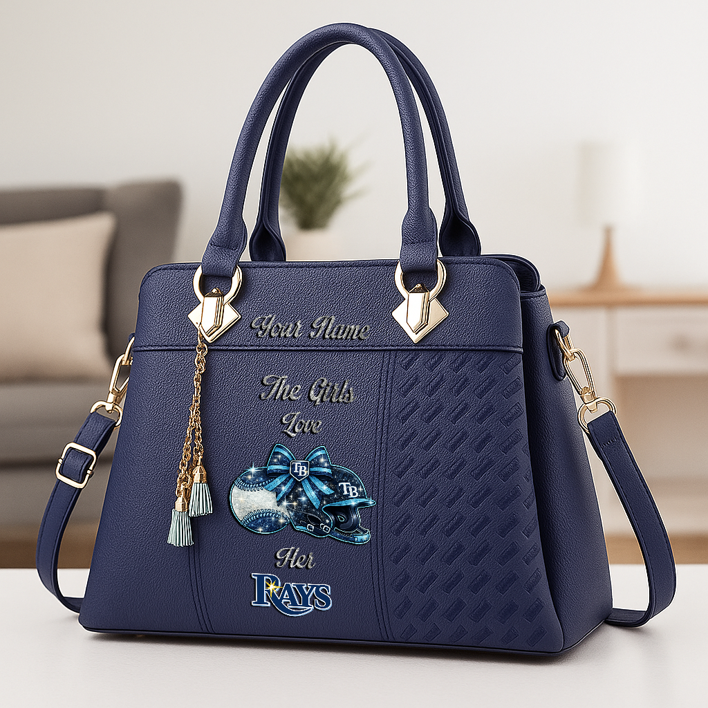 LIMITED EDITION - NEW CUSTOMIZED MLB21 TBR TAMPA BAY RAYS ZIP HANDBAG MULTICOLOR