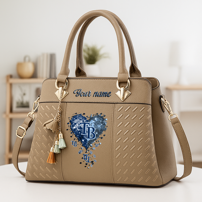 LIMITED EDITION - NEW CUSTOMIZED MLB21 TBR TAMPA BAY RAYS ZIP HANDBAG MULTICOLOR