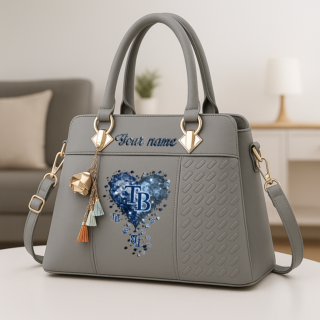 LIMITED EDITION - NEW CUSTOMIZED MLB21 TBR TAMPA BAY RAYS ZIP HANDBAG MULTICOLOR