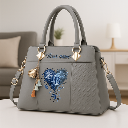 LIMITED EDITION - NEW CUSTOMIZED MLB21 TBR TAMPA BAY RAYS ZIP HANDBAG MULTICOLOR