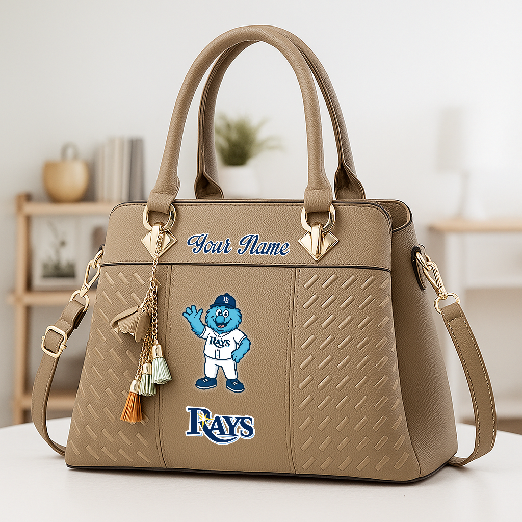 LIMITED EDITION - NEW CUSTOMIZED MLB21 TBR TAMPA BAY RAYS ZIP HANDBAG MULTICOLOR