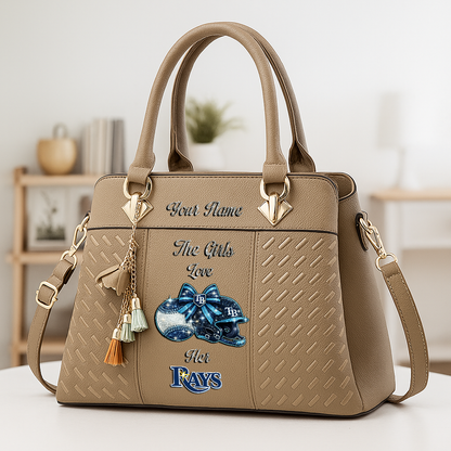 LIMITED EDITION - NEW CUSTOMIZED MLB21 TBR TAMPA BAY RAYS ZIP HANDBAG MULTICOLOR