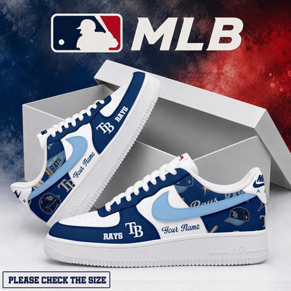 LIMITED EDITION - NEW CUSTOMIZED MLB21 TBR TAMPA BAY RAYS AF1 SHOES