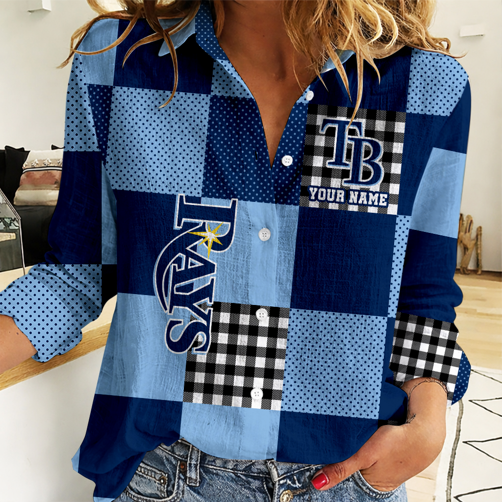 LIMITED EDITION - NEW CUSTOMIZED MLB21 TBR TAMPA BAY RAYS WOMEN CASUAL SHIRT FOR FAN