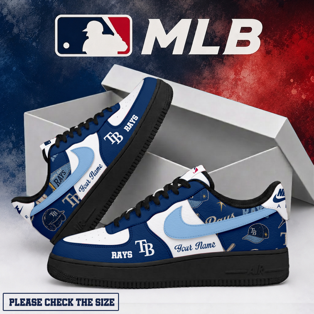 LIMITED EDITION - NEW CUSTOMIZED MLB21 TBR TAMPA BAY RAYS AF1 SHOES
