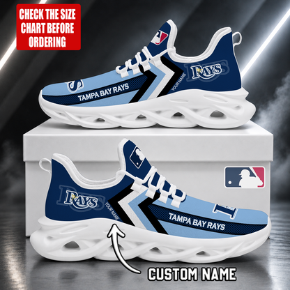 LIMITED EDITION - NEW CUSTOMIZED MLB21 TBR TAMPA BAY RAYS MAX SOUL SHOES