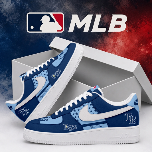 LIMITED EDITION - NEW CUSTOMIZED MLB21 TBR TAMPA BAY RAYS AF1 SHOES