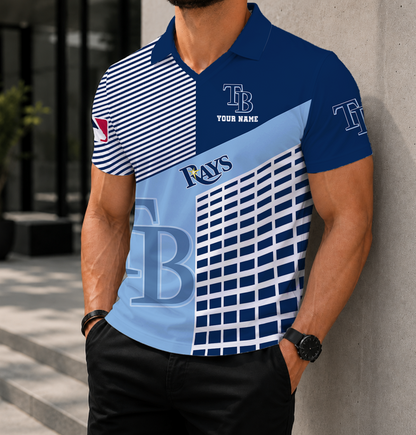 LIMITED EDITION - NEW CUSTOMIZED MLB21 TBR TAMPA BAY RAYS POLO SHIRT