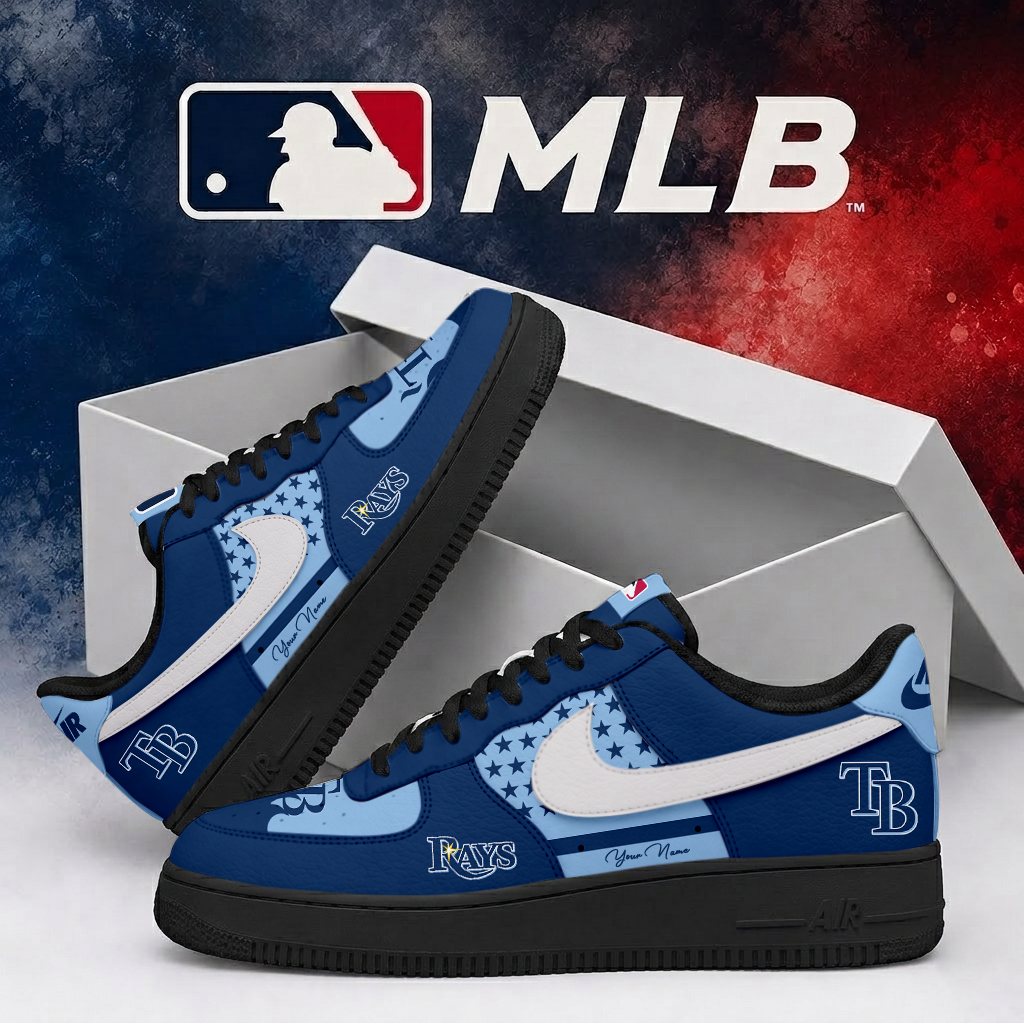 LIMITED EDITION - NEW CUSTOMIZED MLB21 TBR TAMPA BAY RAYS AF1 SHOES