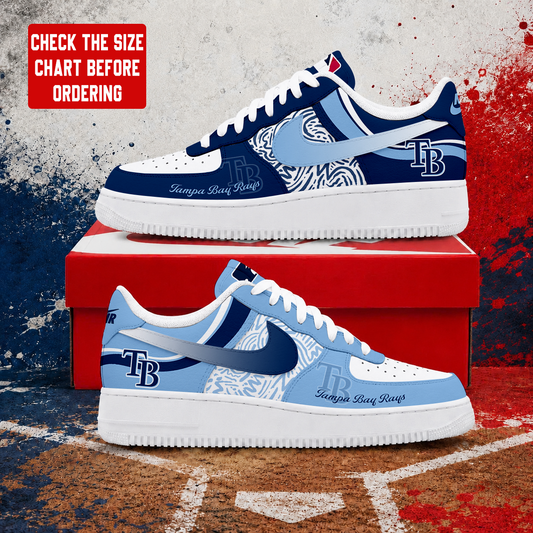 LIMITED EDITION - NEW CUSTOMIZED MLB21 TBR TAMPA BAY RAYS AF1 SHOES