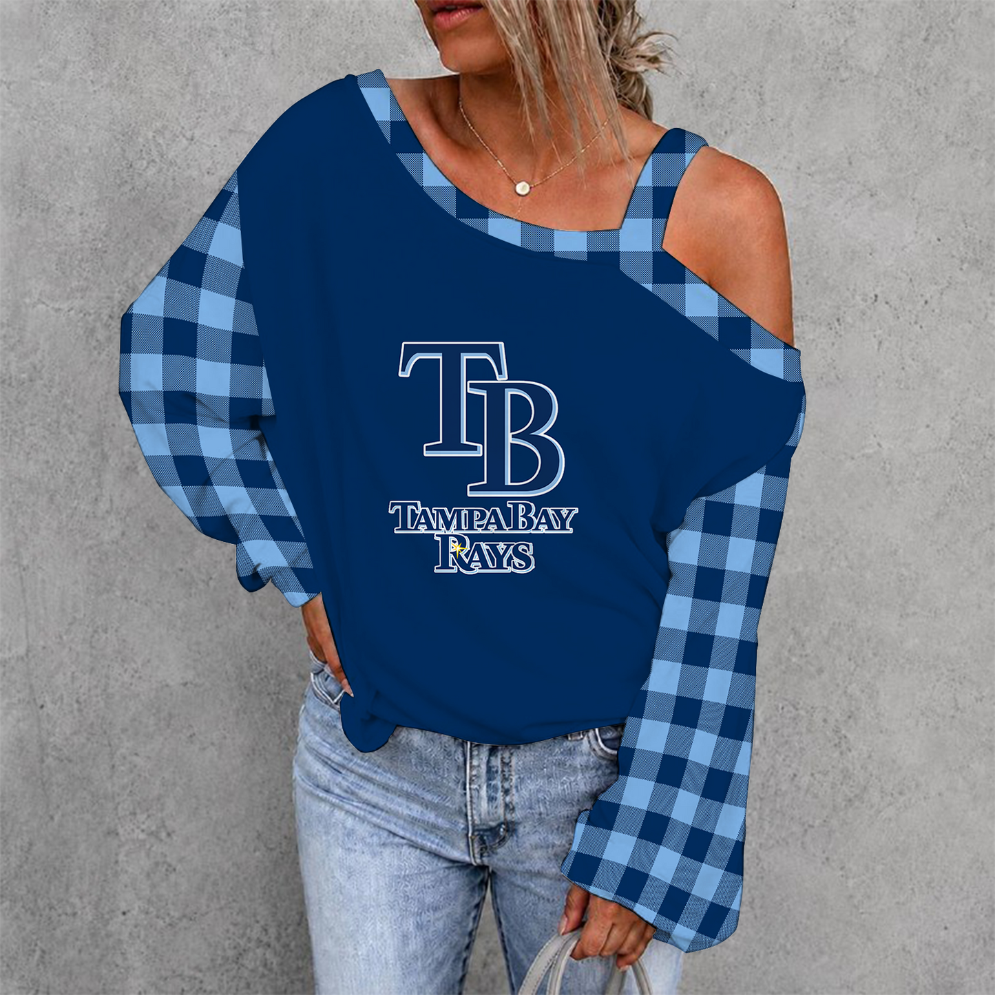 [FLASH SALE] NEW CUSTOMIZED MLB21 TBR TAMPA BAY RAYS DROP SHOULDER SWEATSHIRT
