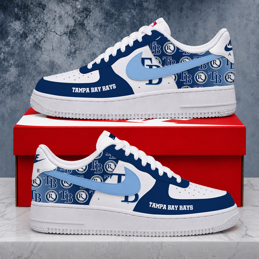 LIMITED EDITION - NEW CUSTOMIZED MLB21 TBR TAMPA BAY RAYS AF1 SHOES