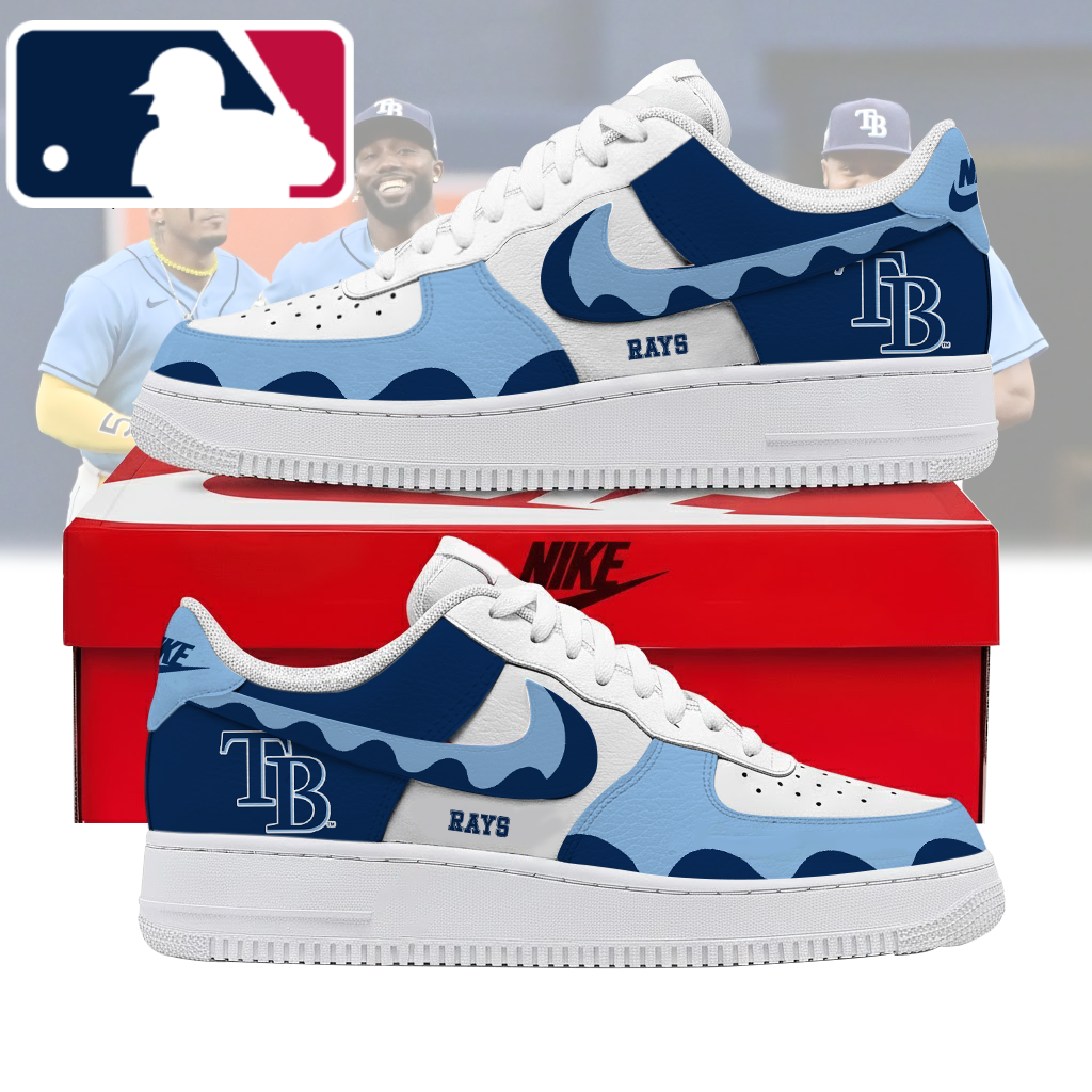 FINAL CLEARANCE - NEW CUSTOMIZED MLB21 TBR TAMPA BAY RAYS AF1 SHOES