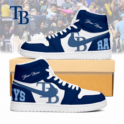 LIMITED EDITION - NEW CUSTOMIZED MLB21 TBR TAMPA BAY RAYS AIR JORDAN SNEAKERS