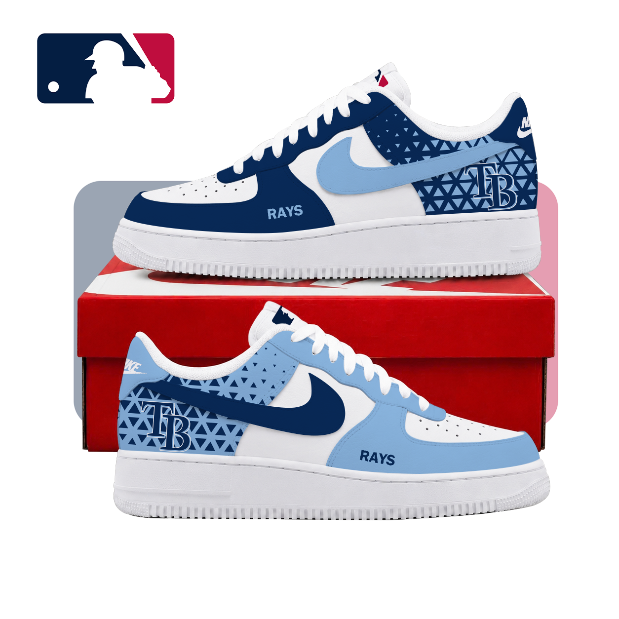 VIRAL EDITION - NEW CUSTOMIZED MLB21 TBR TAMPA BAY RAYS AF1 SHOES