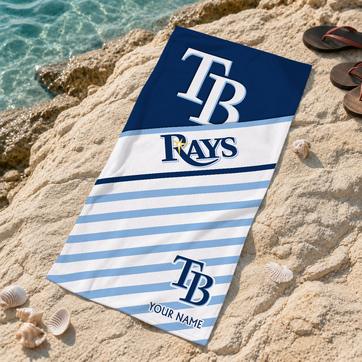 HOT DEAL - NEW CUSTOMIZED MLB21 TBR TAMPA BAY RAYS BEACH TOWEL FOR FAN