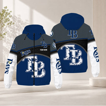 LIMITED EDITION - NEW CUSTOMIZED MLB21 TBR TAMPA BAY RAYS WINDBREAKER JACKET