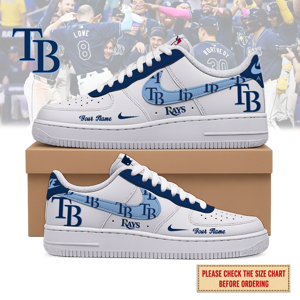 LIMITED EDITION - NEW CUSTOMIZED MLB21 TBR TAMPA BAY RAYS AF1 SHOES