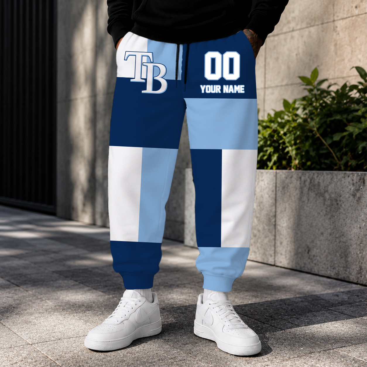 ELITE EDITION - NEW CUSTOMIZED MLB21 TBR TAMPA BAY RAYS SWEATPANTS