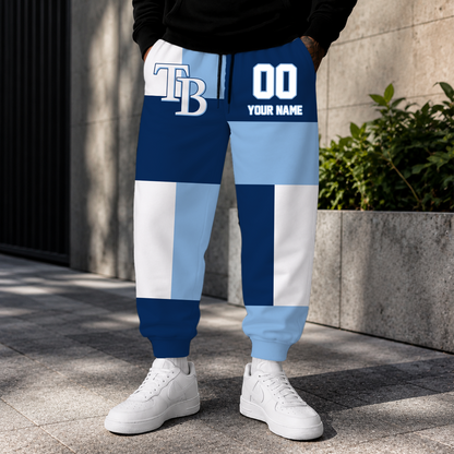 ELITE EDITION - NEW CUSTOMIZED MLB21 TBR TAMPA BAY RAYS SWEATPANTS