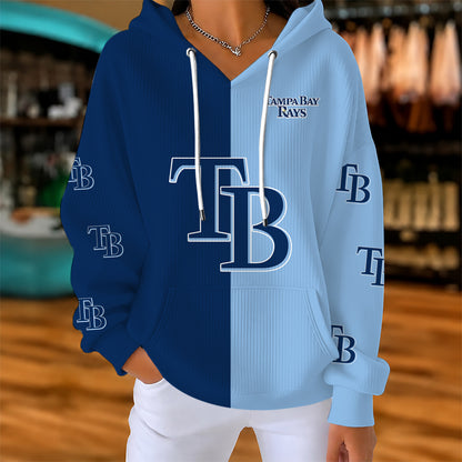 [FLASH SALE] NEW CUSTOMIZED MLB21 TBR TAMPA BAY RAYS RIBBED HOODIE & SWEATSHIRT