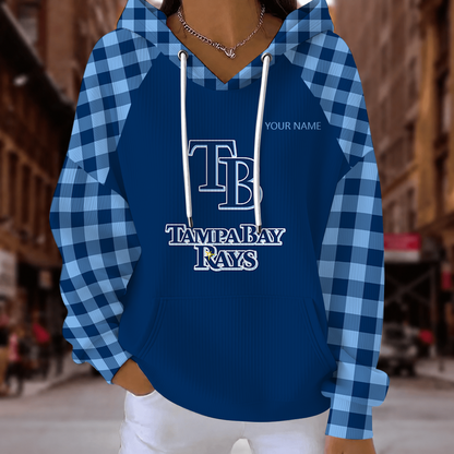 [FLASH SALE] NEW CUSTOMIZED MLB21 TBR TAMPA BAY RAYS RIBBED HOODIE & SWEATSHIRT
