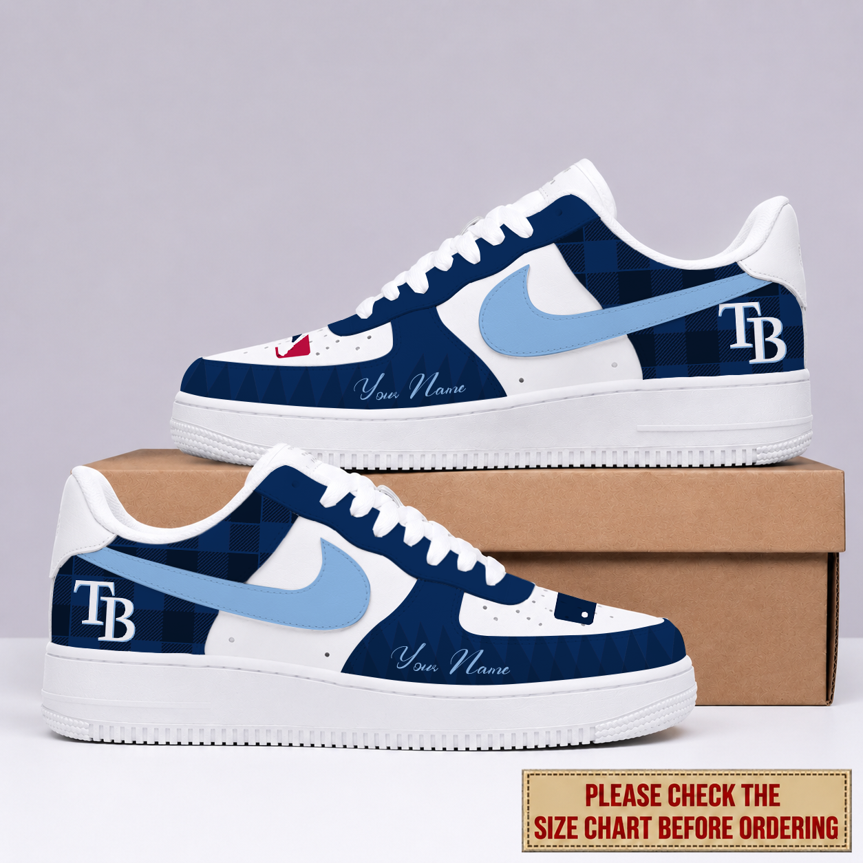 LIMITED EDITION - NEW CUSTOMIZED MLB21 TBR TAMPA BAY RAYS AF1 SHOES