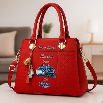 LIMITED EDITION - NEW CUSTOMIZED MLB21 TBR TAMPA BAY RAYS ZIP HANDBAG MULTICOLOR
