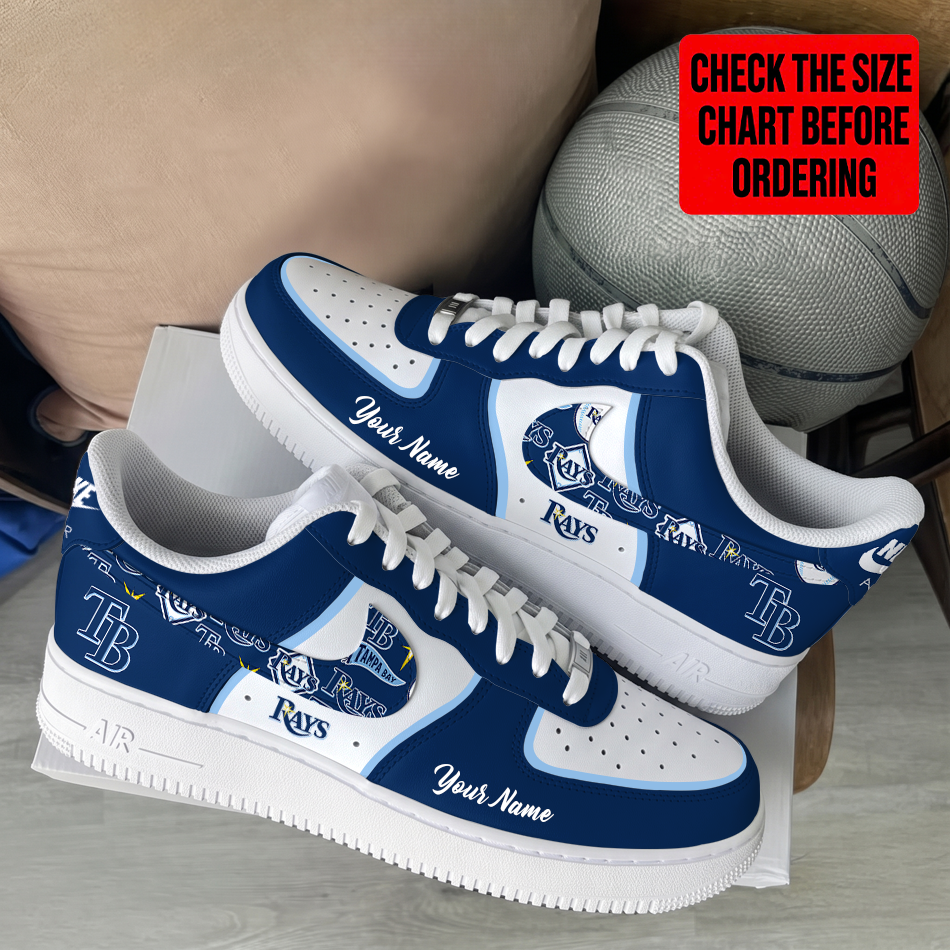 LIMITED EDITION - NEW CUSTOMIZED MLB21 TBR TAMPA BAY RAYS AF1 SHOES